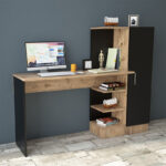 Kary desk with shelf color black-oak 152,5x40x120cm - Слика 2
