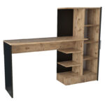 Kary desk with shelf color black-oak 152,5x40x120cm - Слика 3