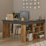 Rosaline corner desk color anthracite-oak 120x129x72cm - Image 2