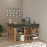 Rosaline corner desk color anthracite-oak 120x129x72cm - Image 4