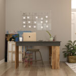 Rosaline corner desk color anthracite-oak 120x129x72cm - Image 5
