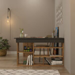 Rosaline corner desk color anthracite-oak 120x129x72cm - Image 6