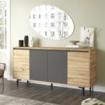 Sideboard Augusta oak-anthracite 160x40x78.5cm - Слика 2