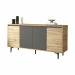Комода Аугуста даб-антрацит 160x40x78.5 см