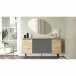 Sideboard Augusta oak-anthracite 160x40x78.5cm - Слика 4