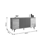 Sideboard Augusta oak-anthracite 160x40x78.5cm - Слика 6