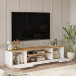 TV cabinet Soren sonoma-whie 180x.44.5x44.6cm - Слика 2