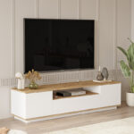 TV cabinet Soren sonoma-whie 180x.44.5x44.6cm - Слика 3