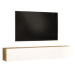 Dello wall TV unit white-oak color 180x31.6x29.6cm