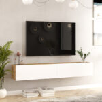 Dello wall TV unit white-oak color 180x31.6x29.6cm - Image 3
