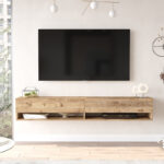 Roscoe wall TV unit in color sonoma 180x31.6x29.6cm - Слика 3