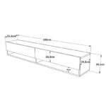 Roscoe wall TV unit in color sonoma 180x31.6x29.6cm - Слика 5