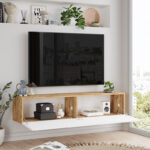 Serit wall TV unit in color white-sonoma 140x31.6x29.6cm - Слика 2