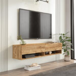 Roscoe wall TV unit in color sonoma 140x31.6x29.6cm - Image 3