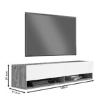 Roscoe wall TV unit in color white-sonoma 140x31.6x29.6cm - Слика 6
