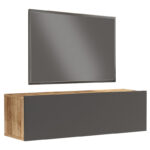 Serit wall TV unit anthracite-sonoma color 100x31.6x29.6cm