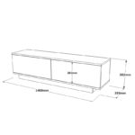 TV cabinet Zoeva white140x.35x38.2cm - Image 6