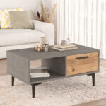Coffee table Jethro cement-sonoma color 90x51x40.6cm - Слика 3