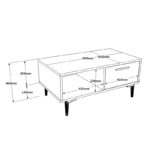 Coffee table Jethro cement-sonoma color 90x51x40.6cm - Слика 4