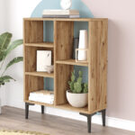 Neville low bookcase color sonoma 69x25x87.6cm - Image 2