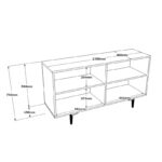 Sideboard Jethro sonoma-cement 138x40x73cm - Слика 6
