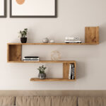 Wall shelf Belinda in sonoma color 120x14.5x71.4cm - Image 3