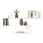 Wall shelf Belinda in white color 120x14.5x71.4cm