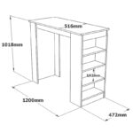Table Bar Riff white 120x51.5x101.5cm - Слика 5
