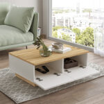 Coffee table Thunder sonoma-white color 90x60x31.5cm - Image 2