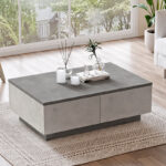 Coffee table Thunder grey antique-anthracite antique color 90x60x31.5cm - Image 3