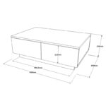 Coffee table Thunder grey antique-anthracite antique color 90x60x31.5cm - Image 5