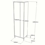 Bathroom melamine cabinet Dorphy white 50x36x165cm - Слика 3