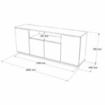 Buffet Placefol melamine white-natural 180x44.5x75cm - Image 4