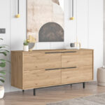 Buffet Lebon melamine natural-black 160x44.5x74cm - Слика 2