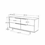 Buffet Lebon melamine natural-black 160x44.5x74cm - Слика 4