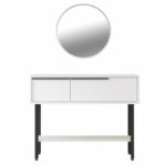 Dressing table with mirror Wardio melamine white-black 100x29.5x76cm - Image 3