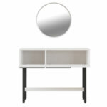 Dressing table with mirror Wardio melamine white-black 100x29.5x76cm - Image 4