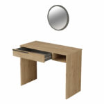 Dressing table with mirror Dorjie melamine natural-dark grey 100x44.5x75cm - Image 3