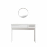 Dressing table with mirror Dorjie melamine white-dark grey 100x44.5x75cm - Image 3