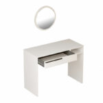 Dressing table with mirror Dorjie melamine white-dark grey 100x44.5x75cm - Image 4