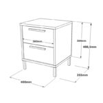 Nightstand Nako black metal and melamine in natural shade 40x35.5x48.8cm - Слика 6