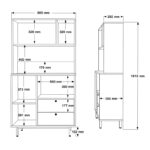 Tela kitchen furniture black metal and natural-white melamine 88x35.5x161.2cm - Image 4