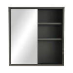 Bagno bathroom cabinet with mirror in anthracite shade 60x14.5x63.6cm - Image 3