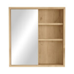 Bagno bathroom cabinet with mirror in natural shade 60x14.5x63.6cm