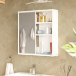 Bagno bathroom cabinet with mirror in white shade 60x14.5x63.6cm - Слика 2