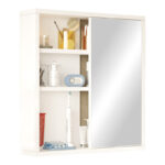 Bagno bathroom cabinet with mirror in white shade 60x14.5x63.6cm
