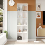 Oteca 10-seat bookcase in white shade 51.1x25.4x180cm - Image 3