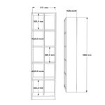 Oteca 10-seat bookcase in white shade 51.1x25.4x180cm - Image 5