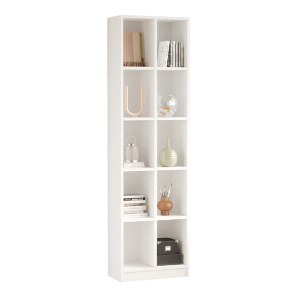 Oteca 10-seat bookcase in white shade 51.1x25.4x180cm
