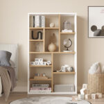 Bookcase Boteca 10-seater in natural-white shade 75x22x123.6cm - Слика 3